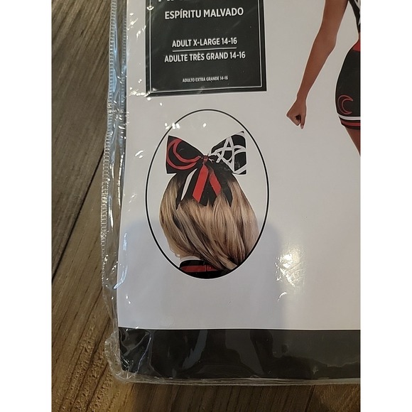 Gothic Wicked Evil Spirit Cheerleader Sexy Halloween Cosplay Costume Woman's XL - Picture 4 of 8